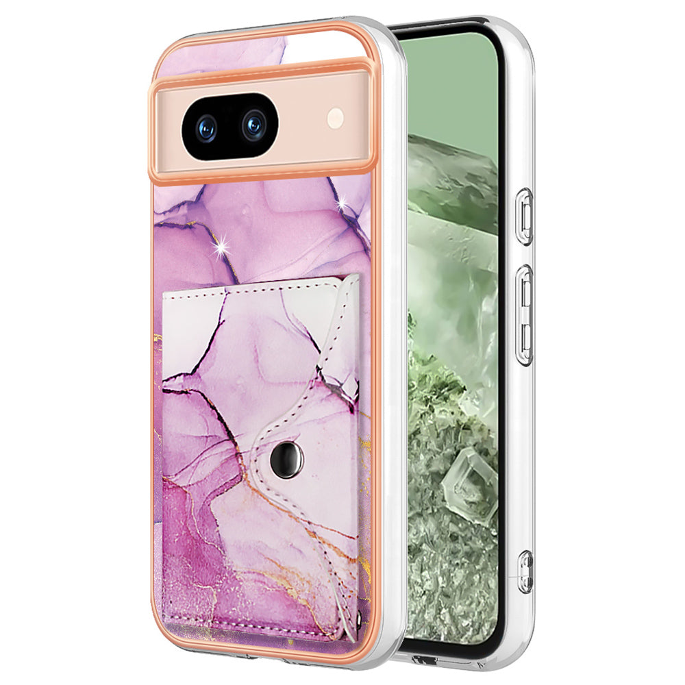 YB Leather Coating Series-9 for Google Pixel 8a Case IMD Pattern Card Holder Kickstand Phone Cover YB Leather Coating Series-9 for Google Pixel 8a Case IMD Pattern Card Holder Kickstand Phone Cover